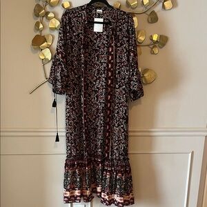 Silk Floral Bohemian Maxi Dress Robe